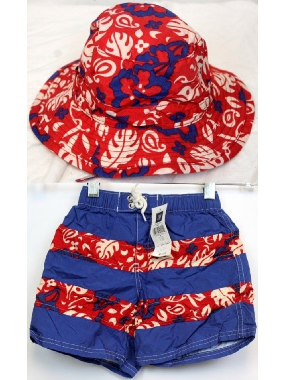 NWT Gap Factory Baby Boy 2pc XL 18-24m Swim Shorts Trunks Shorts Sun Hat Bucket